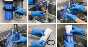 How to Clean Water Filter Housing & Install Cartridges during home