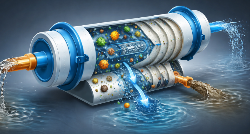 How reverse osmosis works in a water purification system diagram