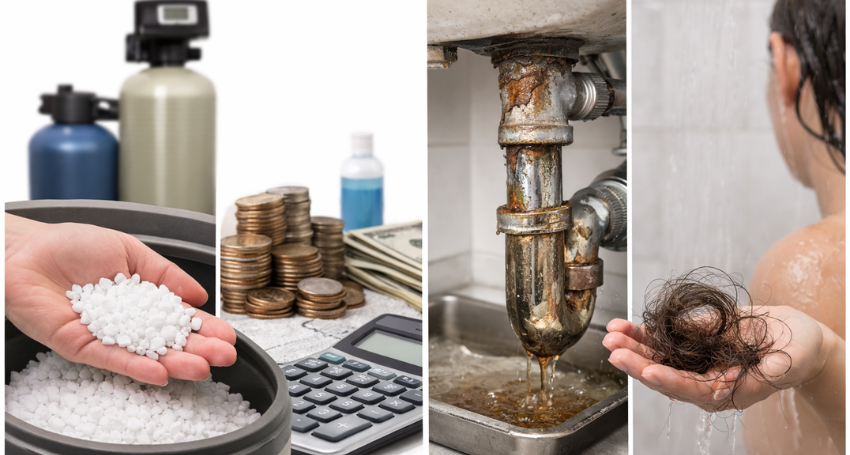 What is the disadvantage of a water softeners system installed in a home